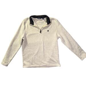 Izod Mens - 1/4 Zip - Heather Fleece Long Sleeve Pullover Sweater - M